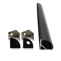 Vencha Lighting Lighting VC1616A Black Corner Aluminium Profile with Black Diffuser - 1m Lights-For-You 5536025-BLK