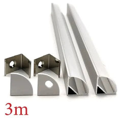 Vencha Lighting Lighting VC1616A Corner Winged Aluminium Profile with Diffuser - 3m Lights-For-You 5536020-3M