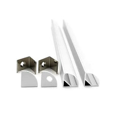 Vencha Lighting Lighting VC1616A White Corner Aluminium Profile with Diffuser - 1m Lights-For-You 5536026-WH