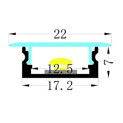 Vencha Lighting Lighting VC1707A Square Aluminium Profile with Winged Diffuser - 1m Lights-For-You 5536012