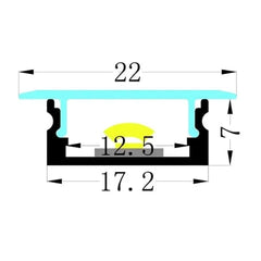 Vencha Lighting Lighting VC1707A Square Aluminium Profile with Winged Diffuser - 1m Lights-For-You 5536012