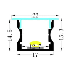 Vencha Lighting Lighting VC1715A Square Aluminium Profile with Winged Diffuser - 1m Lights-For-You 5536016