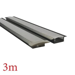 Vencha Lighting Lighting VC2707 Wide Winged Aluminium Profile with Diffuser - 3m - Black Lights-For-You 5536085-BLK-3M
