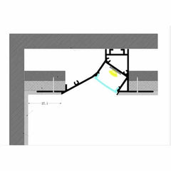 Vencha Lighting Lighting VCB007 Plasterboard Deep Recessed Aluminium Profile with Diffuser - 1m Lights-For-You 5536105