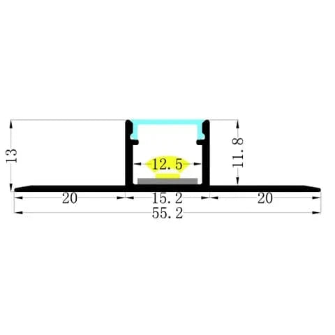 Vencha Lighting Lighting VCB014 Plasterboard Square Aluminium Profile with Diffuser - 1m Lights-For-You 5536099
