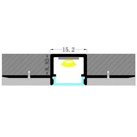 Vencha Lighting Lighting VCB015 Plasterboard Square Aluminium Profile with Diffuser - 1m Lights-For-You 5536100