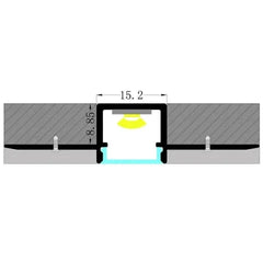 Vencha Lighting Lighting VCB015 Plasterboard Square Aluminium Profile with Diffuser - 1m Lights-For-You 5536100