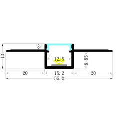 Vencha Lighting Lighting VCB015 Plasterboard Square Aluminium Profile with Diffuser - 1m Lights-For-You 5536100