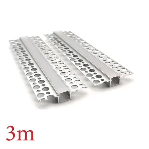 Vencha Lighting Lighting VCB015 Plasterboard Square Aluminium Profile with Diffuser - 3m Lights-For-You 5536100-3M