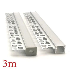 Vencha Lighting Lighting VCB020 Plasterboard Square Aluminium Profile with Diffuser - 3m Lights-For-You 5536101-3M