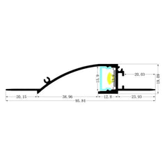 Vencha Lighting Lighting VCB025 Plasterboard Aluminium Profile with Diffuser - 1m Lights-For-You 5536109