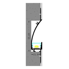 Vencha Lighting Lighting VCB025 Plasterboard Aluminium Profile with Diffuser - 1m Lights-For-You 5536109