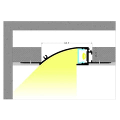 Vencha Lighting Lighting VCB025 Plasterboard Aluminium Profile with Diffuser - 1m Lights-For-You 5536109