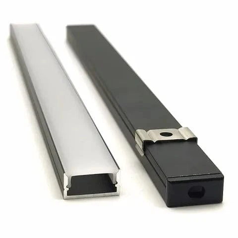 Vencha Lighting Lighting VCF019 Square Aluminium Profile with Diffuser - 1m - Black Lights-For-You 5536031-BLK