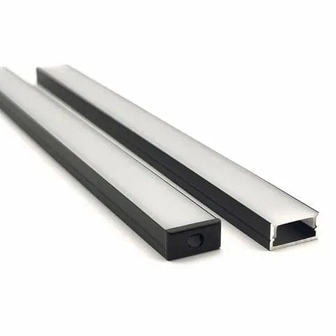 Vencha Lighting Lighting VCF019 Square Aluminium Profile with Diffuser - 1m - Black Lights-For-You 5536031-BLK