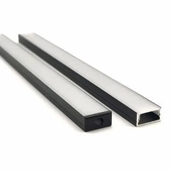 Vencha Lighting Lighting VCF019 Square Aluminium Profile with Diffuser - 1m - Black Lights-For-You 5536031-BLK