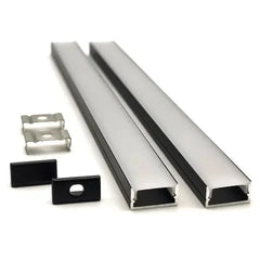Vencha Lighting Lighting VCF019 Square Aluminium Profile with Diffuser - 1m - Black Lights-For-You 5536031-BLK