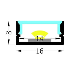 Vencha Lighting Lighting VCF019 Square Aluminium Profile with Diffuser - 1m - Gold Lights-For-You 5536032-GD