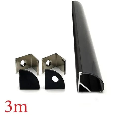 Vencha Lighting Lighting VCF019 Square Aluminium Profile with Diffuser - 3m - Black Lights-For-You 5536031-BLK-3M