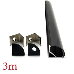 Vencha Lighting Lighting VCF019 Square Aluminium Profile with Diffuser - 3m - Black Lights-For-You 5536031-BLK-3M