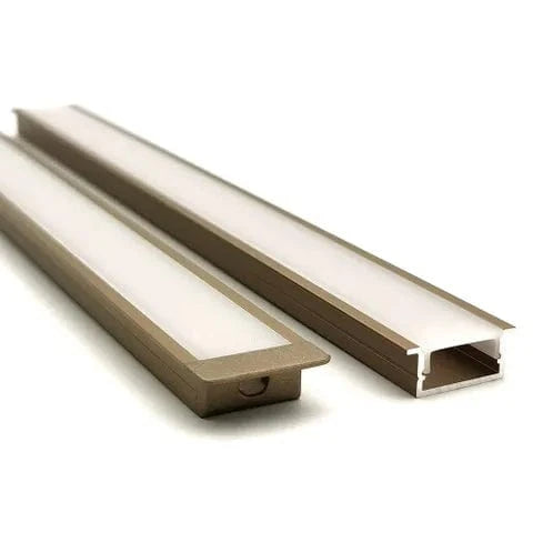Vencha Lighting Lighting VCF020 Square Winged Aluminium Profile with Diffuser - 1m - Gold Lights-For-You 5536042-GD