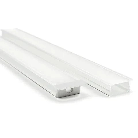 Vencha Lighting Lighting VCF020 Square Winged Aluminium Profile with Diffuser - 1m - White Lights-For-You 5536043-WH