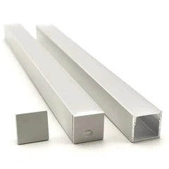 Vencha Lighting Lighting VCF025 Deep Square Aluminium Profile with Diffuser - 1m - White Lights-For-You 5536053-WH