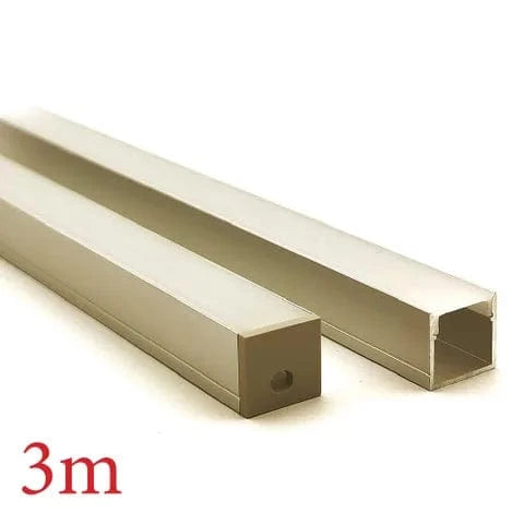 Vencha Lighting Lighting VCF025 Deep Square Aluminium Profile with Diffuser - 3m - Gold Lights-For-You 5536052-GD-3M