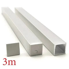 Vencha Lighting Lighting VCF025 Deep Square Aluminium Profile with Diffuser - 3m - White Lights-For-You 5536053-WH
