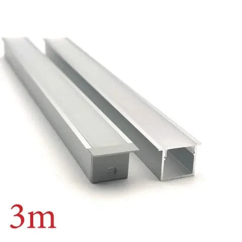 Vencha Lighting Lighting VCF026 Deep Square Winged Aluminium Profile with Diffuser - 3m Lights-For-You 5536060-3M