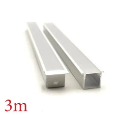 Vencha Lighting Lighting VCF026 Deep Square Winged Aluminium Profile with Diffuser - 3m - White Lights-For-You 5536063-WH-3M