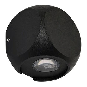 Vencha Lighting Outdoor Wall Lights Benz Outdoor LED Wall LIght 2Lt 4w Black, White Lights-For-You 5505075-BK-3K