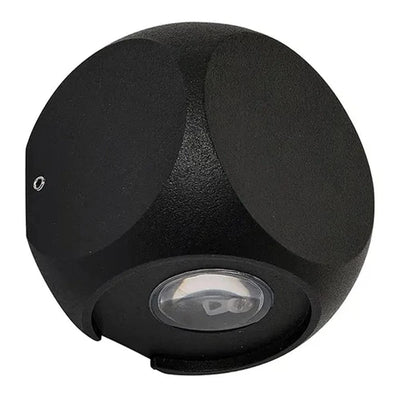 Vencha Lighting Outdoor Wall Lights Benz Outdoor LED Wall LIght 2Lt 4w Black, White Lights-For-You 5505075-BK-3K