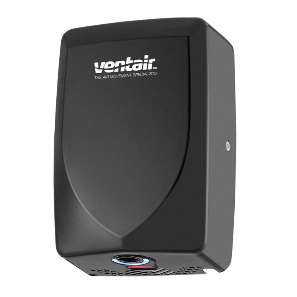 Ventair Lighting Thin Dry Wall Hand Dryers 600w in Black, Brushed Chrome or White Lights-For-You THINHDBL