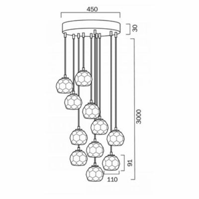 Zaha LED Pendant Light 10Lt