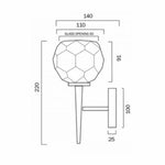 LED Wall Light 1Lt w/ Crystal Glass