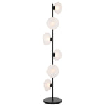 Zecca 6Lt Floor Lamp in Antique Gold & Frost