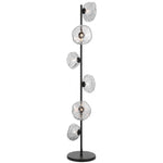 Zecca 6Lt Floor Lamp in Antique Gold & Frost