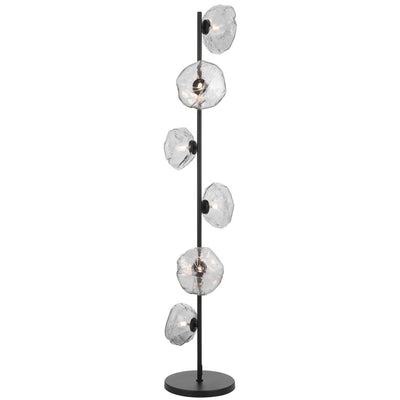 Zecca 6Lt Floor Lamp in Antique Gold & Frost